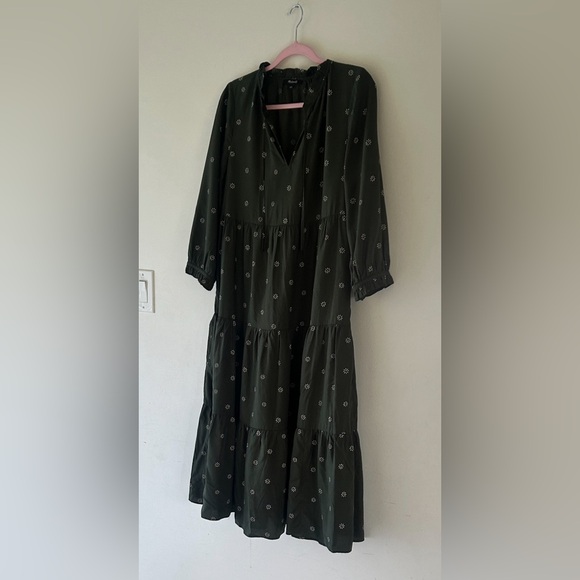 Madewell Olive Printed Tiered Maxi Dress - Picture 3 of 15